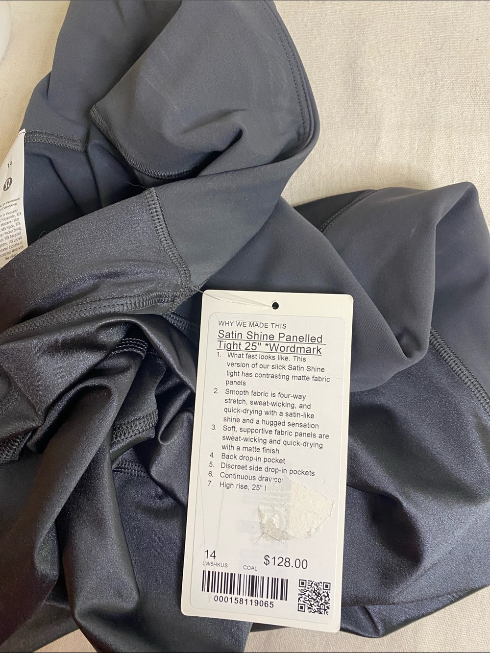 Lululemon Satin Shine Panelled Tight 25” Legging, Size 14 - Picture 7 of 7
